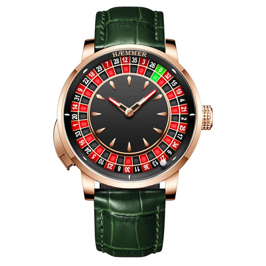 HAEMMER  New Men's Mechanical Watch Diamond Face NH35 Watch Men's Push Button Roulette Rotating Sapphire Glass Watch Waterproof - IFINDALL