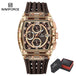 NAVIFORCE Men's Watch Quartz Chronograph Fashion Clock Waterproof Silicone Tape Watches for Man Date Display Sports Wristwatches - IFINDALL