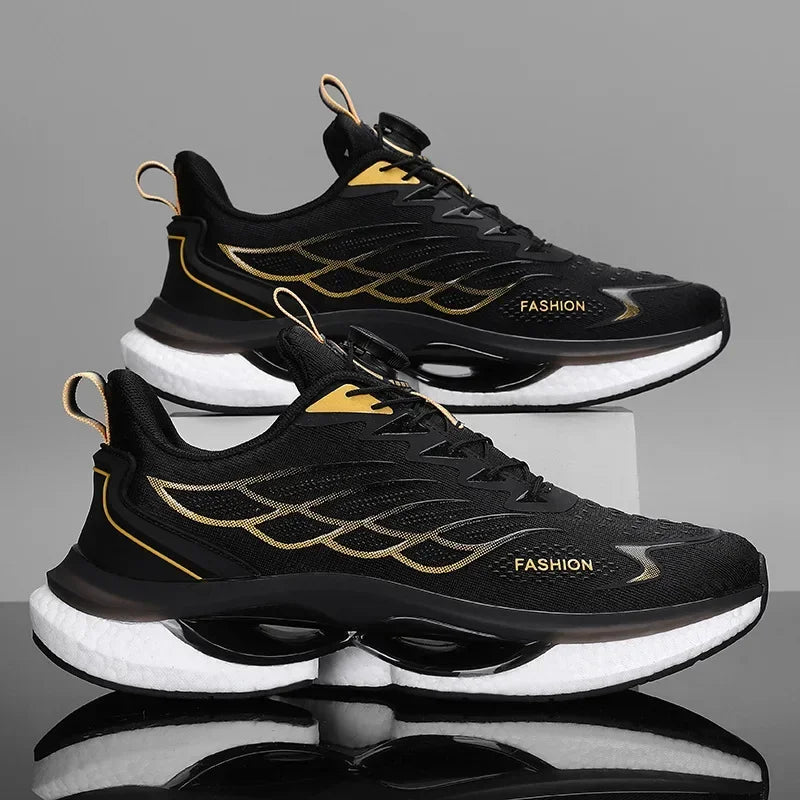 Men Rotary Buckle Running Shoes Women Reflective Outdoor Jogging Sneakers INS Chunky Sports Zapatillas Anti-Slip Unisex Footwear - IFINDALL