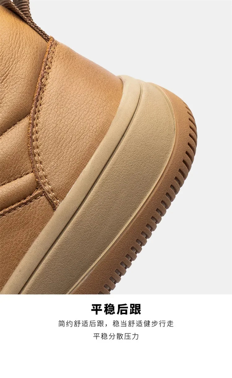 Autumn and Winter Genuine Leather Men's Shoes Fashion Men's Casual Leather Shoes Thick Sole Anti Slip Sports Shoes - IFINDALL