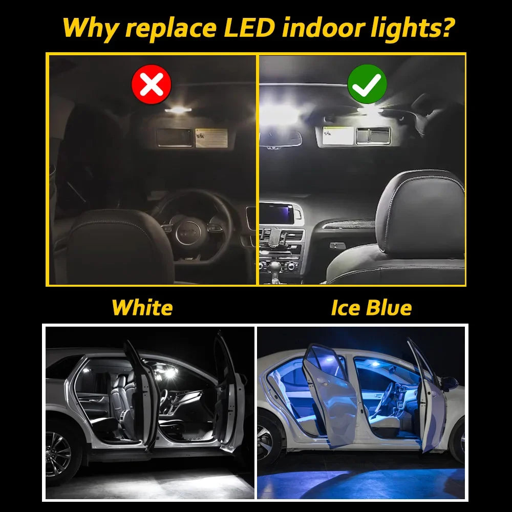 Interior LED Light Kit For Jaguar XF XFR XJ XJ6 XJ8 XJ12 X-Type X204 X206 XJR XJL XK XK8 XKR X150 X250 X350 X351 S-Type Car Bulb - IFINDALL