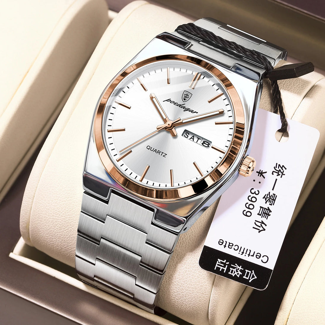 POEDAGAR Fashion Men's Watches Simple Trend Original Quartz Watch for Man Waterproof Stainless Steel Wristwatch Luminous Date - IFINDALL