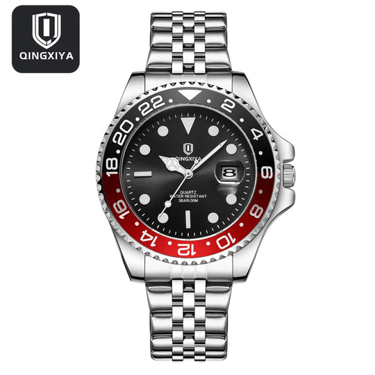 QINGXIYA Luxury Quartz Men Watch Waterproof Luminous Date Man Watch Stainless Steel Business Wristwatches Male Clock Reloj+Box - IFINDALL