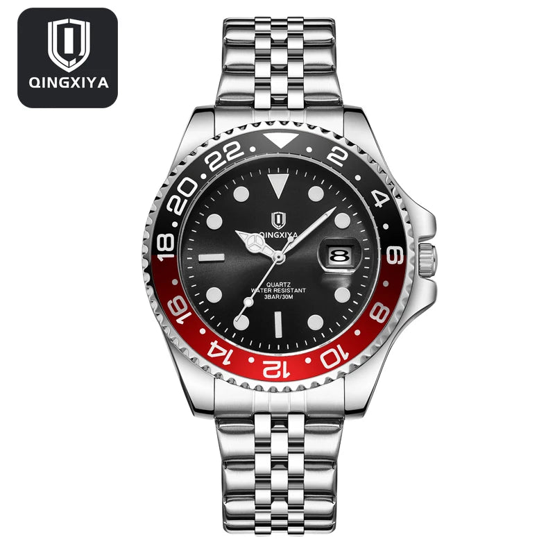 QINGXIYA Luxury Quartz Men Watch Waterproof Luminous Date Man Watch Stainless Steel Business Wristwatches Male Clock Reloj+Box - IFINDALL