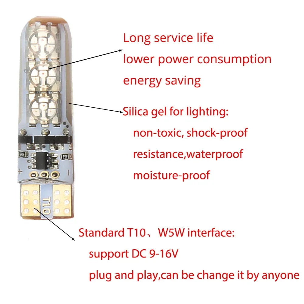 T10 W5w 194 168 5050 Festoon Dome Light Wedge Side Led SilicaGel LED Remote Controller Lamp RGB Bulbs Width Indicator - IFINDALL