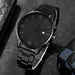 4pcs/set, Men's Simple Pointer Round Black Calendar Quartz Watch and Black Cross Pendant Necklace, Ring, Bracelet, Gift for Him - IFINDALL