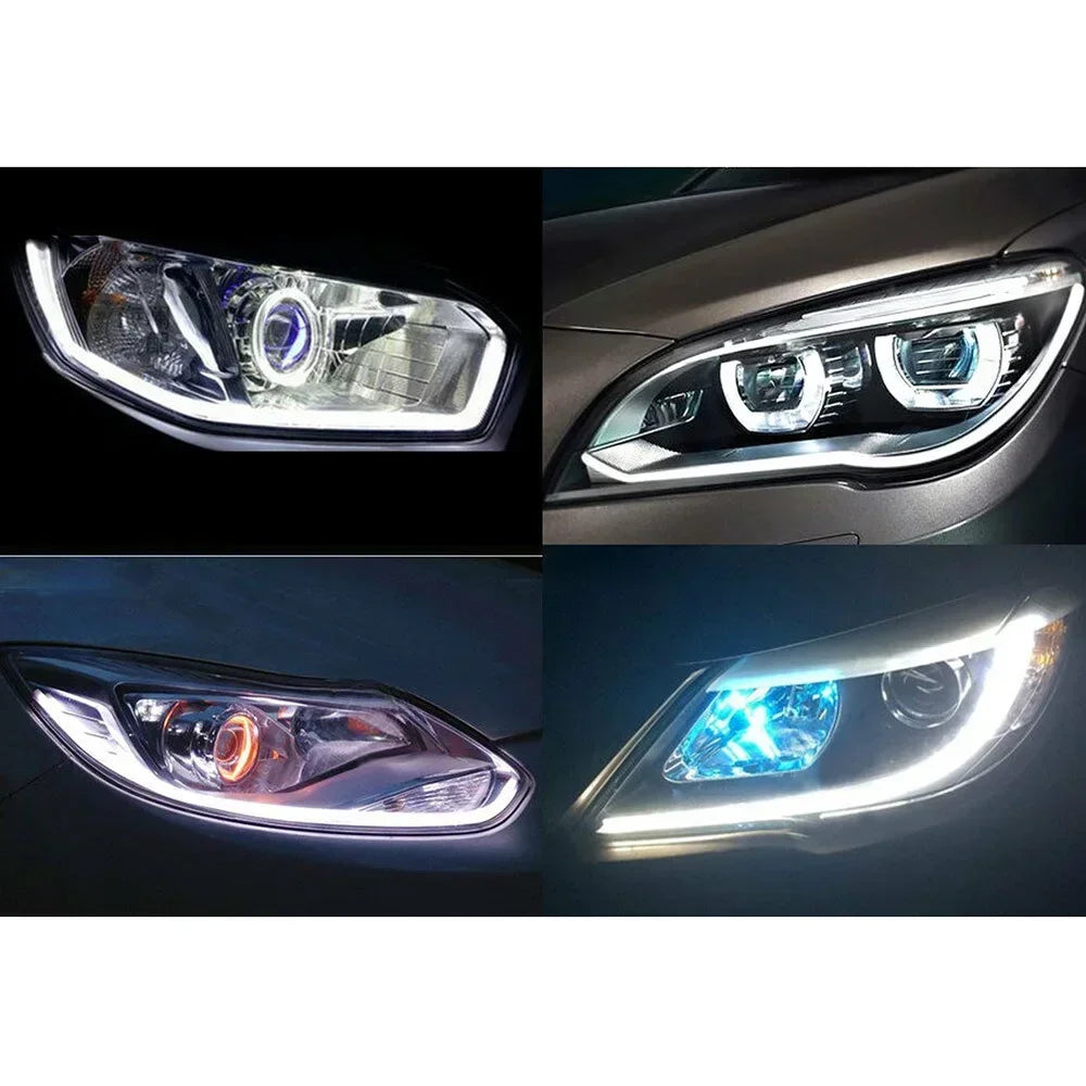 2 PCS DRL Car Flexible LED Daytime Running Lights Turn Signal Lamp Headlight Waterproof 60cm White 6000K DC 12V - IFINDALL