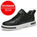 New height increasing 6/8cm men's leather boots breathable casual shoes athletic jogging gym shoes fashion leather sports shoes - IFINDALL