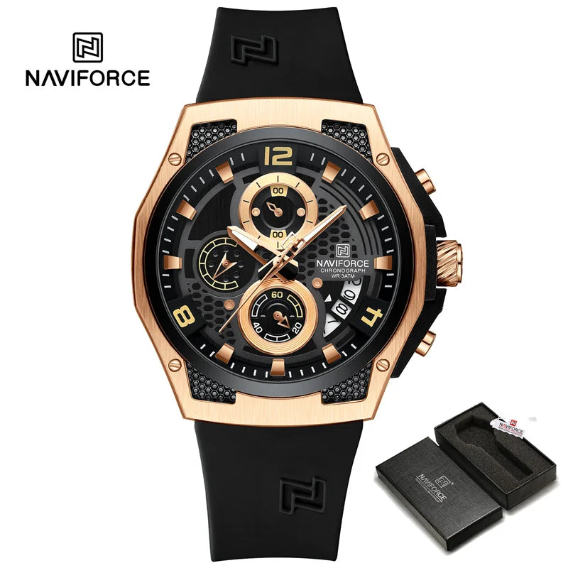 NAVIFORCE Original Watches for Man Silicone Strap Waterproof Men Quartz Wrist watch Casual Sport Date Display Clock Reloj Hombre - IFINDALL
