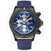 Automatic Mens Watch Self Wind Mechanical Canvas Style Genuine Black Blue Leather Multifunction Date Month Luminous Watches - IFINDALL