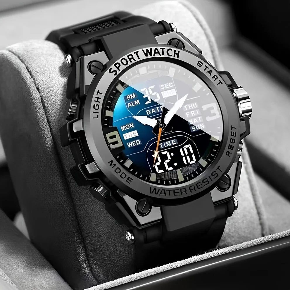 [Men's Digital Chronograph Watch] Multi-sport Chronograph Watch Men's Digital Quartz Watch With Alarm Luminous Date The Ideal Gi - IFINDALL
