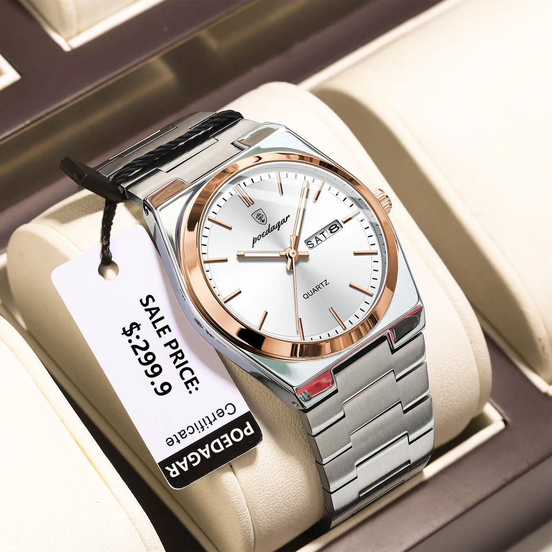 POEDAGAR High Quality Watches For Men Stainless Steel Waterproof Luminous Man Watch Date Week Luxury Business Quartz Men's Watch - IFINDALL