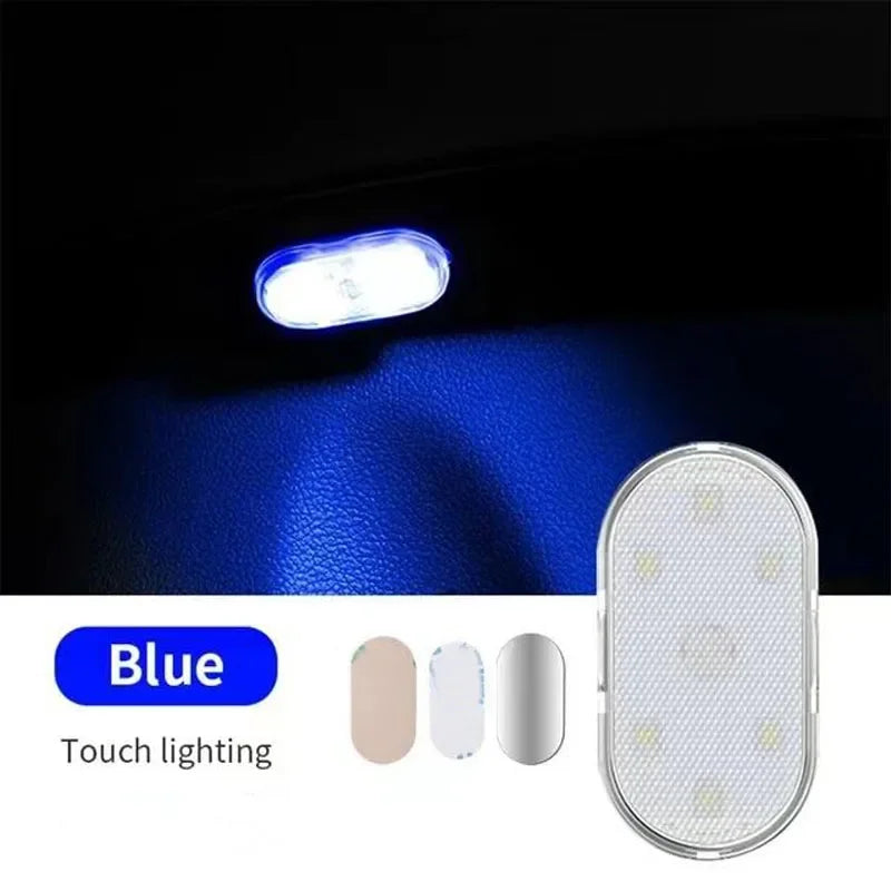 1PC LED Car Mini Touch Light USB Charging Portable Auto Ceiling Reading Night Lamp Wireless Magnetic Decoration Ambinet Light - IFINDALL