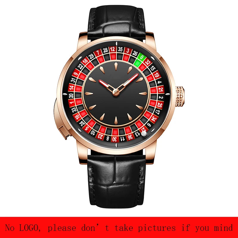 Pindu Player Gambling Series Men's Watch European Roulette Poker Game Fully Automatic Mechanical Sports Design Party Watch - IFINDALL