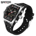 SANDA Men Electronic Watch Big Dial Sports LED Analog Digital Chronograph Military Dual Display Man Wristwatch relogio masculino - IFINDALL