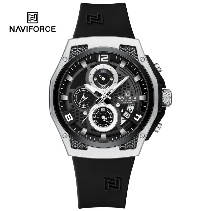 NAVIFORCE Original Watches for Man Silicone Strap Waterproof Men Quartz Wrist watch Casual Sport Date Display Clock Reloj Hombre - IFINDALL
