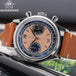 ADDIESDIVE AD2037 Men Quartz Watch Multifunctional 24 Hour Chronograph Black Dial Leather Watches  100m Dive Business Wristwatch - IFINDALL