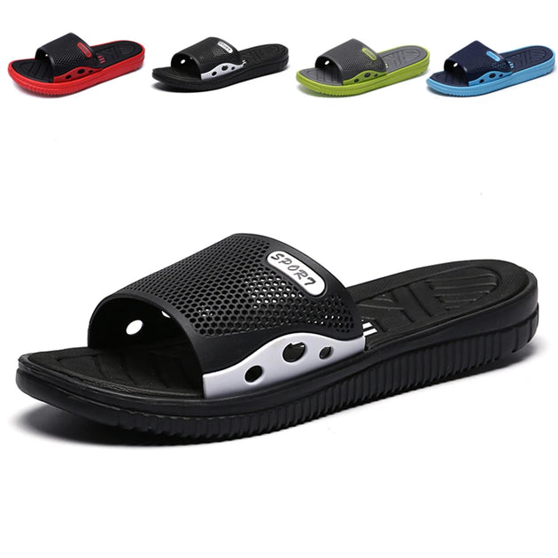 Flip Flops Sports Style Men's Slippers Summer Comfortable Breathable Casual Men's Sandals Home Bathroom Non-slip Male Slippers - IFINDALL