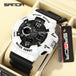 SANDA 3168 White Sport Watch  LED Digital 50M Waterproof Watch Men Multifunction Clock Relogio Masculino Men Military Watches - IFINDALL