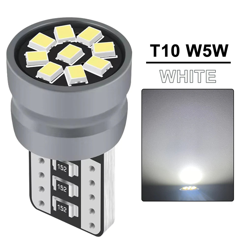 2/4/6/8/10/20 PCS T10 W5W LED Bulb CANBUS 12V 2016-9SMD Car Interior Dome Door Glove Box Trunk License Plate Lights White Yellow - IFINDALL