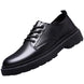 Round Toe Men‘s Dress Shoes Brogue Shoes Men Korea Leather Platform Oxfords Elegant Man's Formal Shoes New Business Office Shoe - IFINDALL