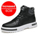 New height increasing 6/8cm men's leather boots breathable casual shoes athletic jogging gym shoes fashion leather sports shoes - IFINDALL