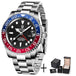 PAGANI DESIGN PD-1662 Luxury GMT Men Mechanical Wristwatch Sapphire Glass Stainless Steel 100M Waterproof Automatic Watches - IFINDALL