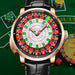 HAEMMER  New Men's Mechanical Watch Diamond Face NH35 Watch Men's Push Button Roulette Rotating Sapphire Glass Watch Waterproof - IFINDALL