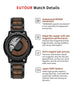 Brand EUTOUR Men's Wood Magnetic Ball Watches Luxury Sport Quartz Waterproof Watch Solid Wooden Strap Male Clock Mens Wristwatch - IFINDALL