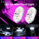1PC LED Car Mini Touch Light USB Charging Portable Auto Ceiling Reading Night Lamp Wireless Magnetic Decoration Ambinet Light - IFINDALL