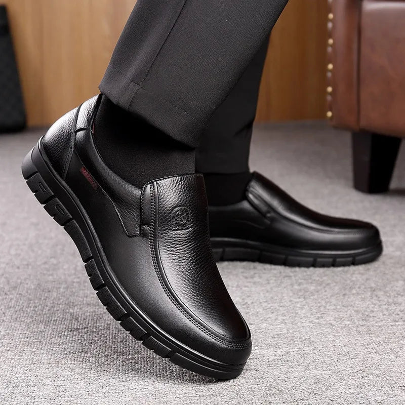 New Genuine Leather Handmade Shoes Casual Shoes For Men Flat Platform Walking Shoe Outdoor Footwear Loafers Breathable Sneakers - IFINDALL