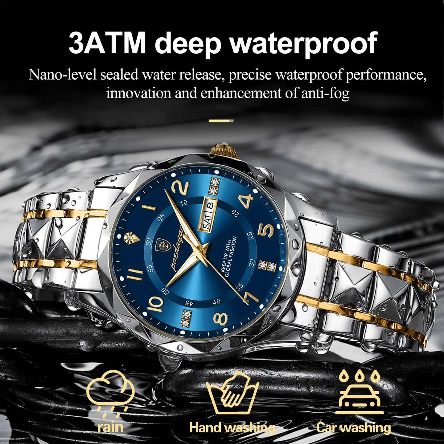 POEDAGAR Luxury Business Men's Wristwatch Stainless Steel Date Week Man Watch Waterproof Luminous Fashion Quartz Watches For Men - IFINDALL