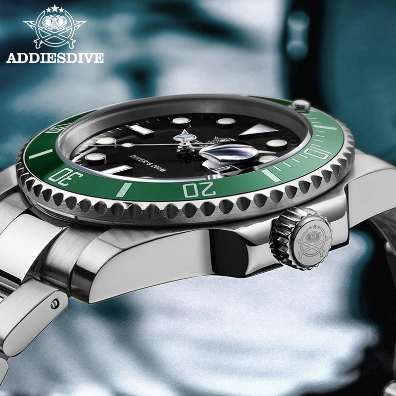 ADDIESDIVE Stainless Steel Watch Men's European and American Business Leisure Quartz Watch Waterproof Outdoor Sports Watch - IFINDALL