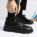 AutumnCasual Men's Korean Trendy Invisible Height Increasing Leather Shoes 10cm 8cm 6cm EVA Sole Rubber Surface Winter Shoes - IFINDALL