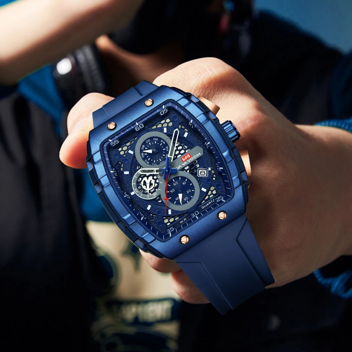 2025 New VA VA VOOM Top Brand Men Watches Luxury Square Sports Quartz Watch Waterproof Multifunctional Chronograph Watch for Men - IFINDALL