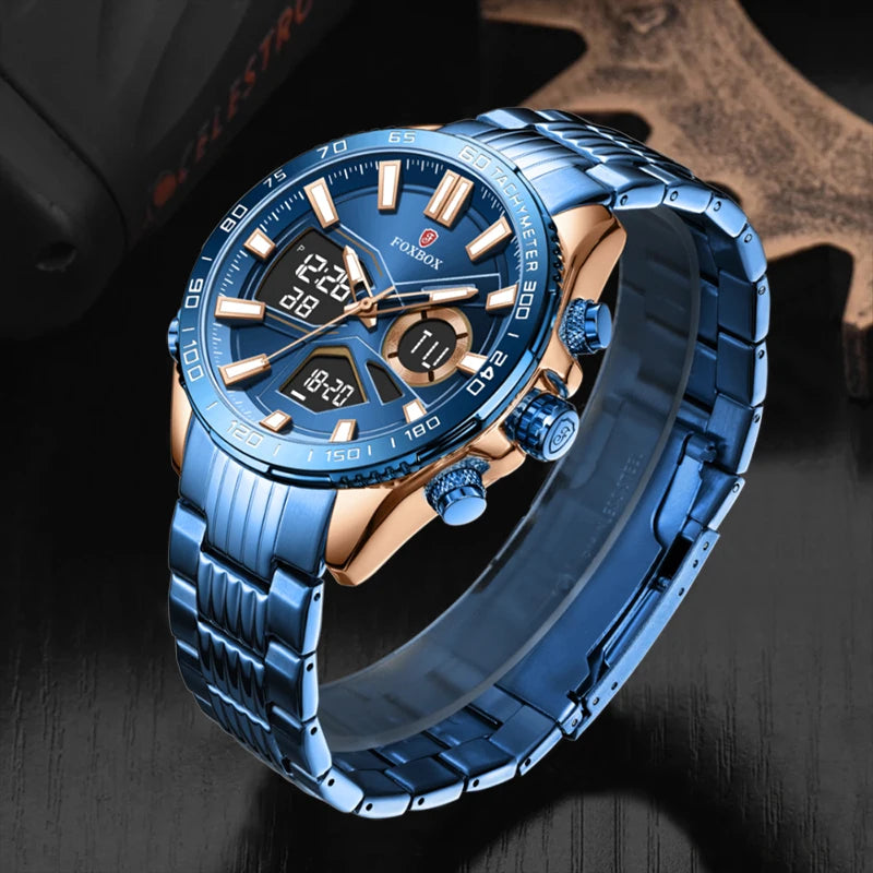 LIGE Watches For Men Luxury Brand Sport Quartz Wristwatch Waterproof Military Steel Men Watch Digital Clock Relogio Masculino - IFINDALL
