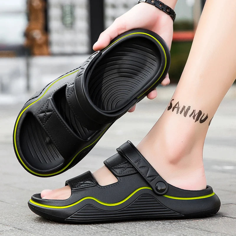 2025 Fashion Men Outdoor Sandals Slippers Beach Comfortable Slides Clogs Men Casual Shoes Garden Shoes Men Beach Slippers - IFINDALL