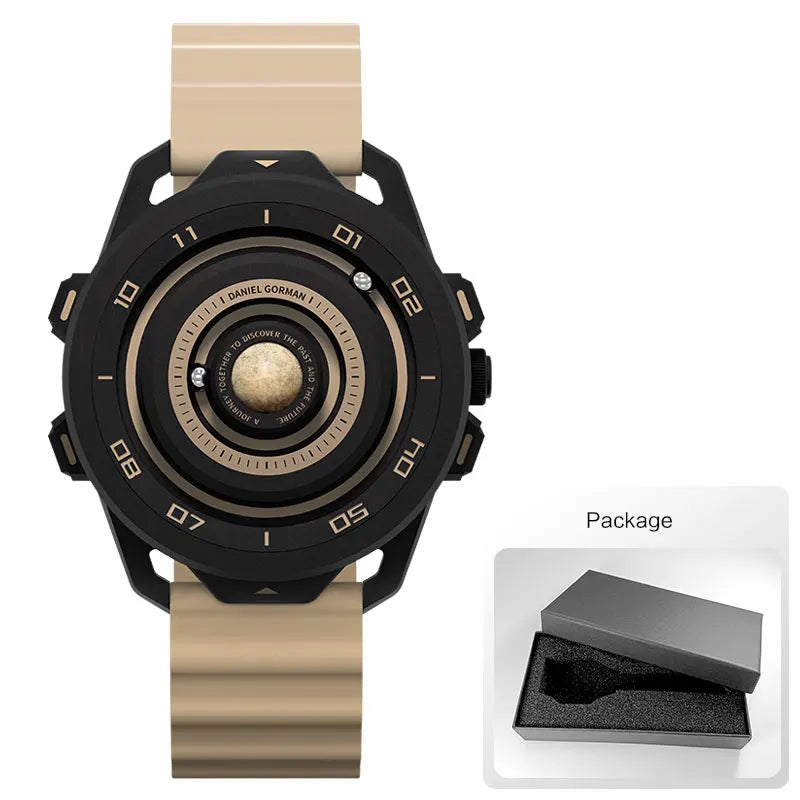 DANIEL GORMAN Red Planet Design Quartz Watch for Men Waterproof Luminous Sport Wristwatch with Magnetic Bead Pointers DG0525Red - IFINDALL