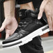 New height increasing 6/8cm men's leather boots breathable casual shoes athletic jogging gym shoes fashion leather sports shoes - IFINDALL