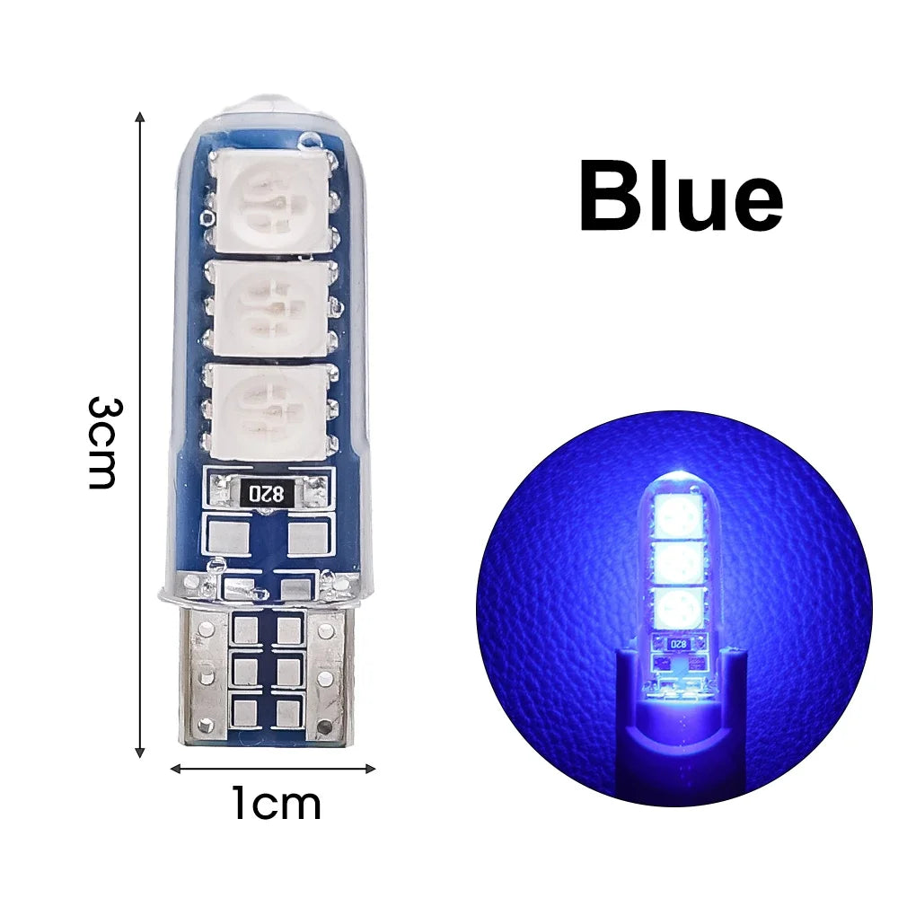 T10 5050 6SMD Led Bulbs Car Clearance Lamp W5W High Temperature Resistant Silicone Width Indicator Light License Plate Light - IFINDALL
