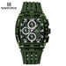 NAVIFORCE Men's Watch Quartz Chronograph Fashion Clock Waterproof Silicone Tape Watches for Man Date Display Sports Wristwatches - IFINDALL