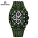 NAVIFORCE Men's Watch Quartz Chronograph Fashion Clock Waterproof Silicone Tape Watches for Man Date Display Sports Wristwatches - IFINDALL