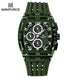 NAVIFORCE Men's Watch Quartz Chronograph Fashion Clock Waterproof Silicone Tape Watches for Man Date Display Sports Wristwatches - IFINDALL