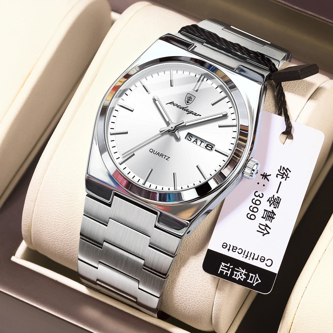 POEDAGAR Fashion Men's Watches Simple Trend Original Quartz Watch for Man Waterproof Stainless Steel Wristwatch Luminous Date - IFINDALL