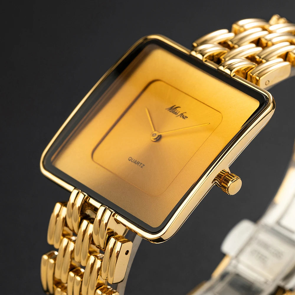 MISSFOX Brand Wristwatch Minimalist Fashion Quartz Watches Classic Design Square Dial Waterproof Stainless Steel Watch For Gift - IFINDALL
