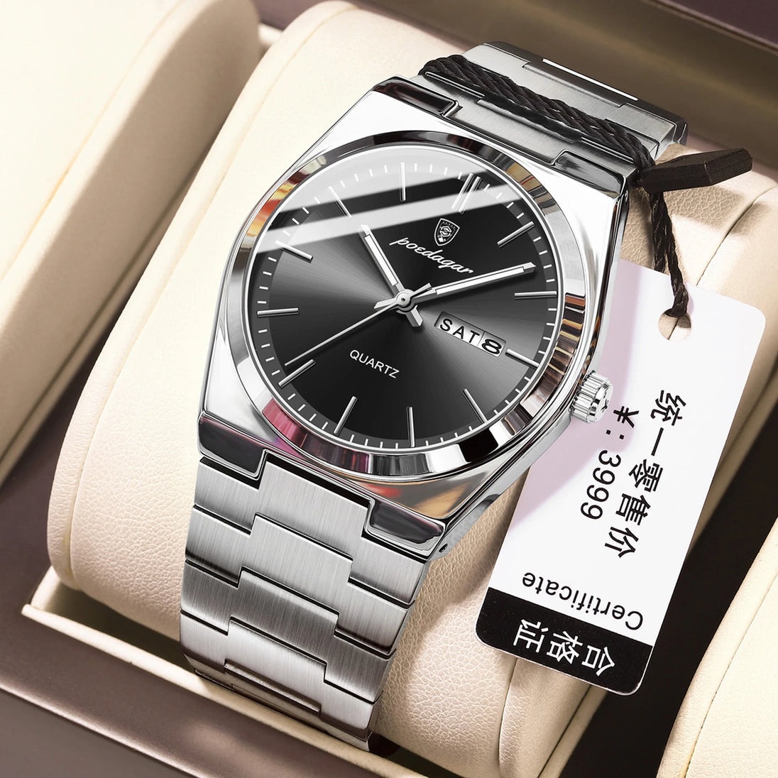 POEDAGAR Fashion Men's Watches Simple Trend Original Quartz Watch for Man Waterproof Stainless Steel Wristwatch Luminous Date - IFINDALL