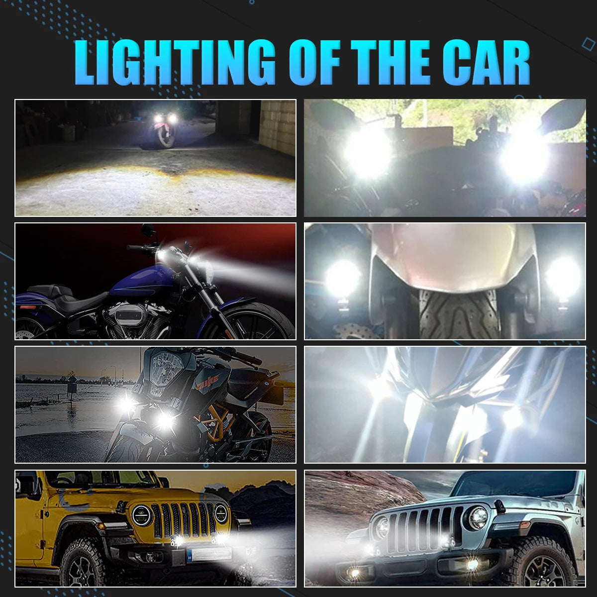 NLpearl 3inch LED Work Light Square Round Car Headlight Halo For Motorcycle Jeeps ATV SUV 12V 24V Angel Eyes Driving Lights - IFINDALL