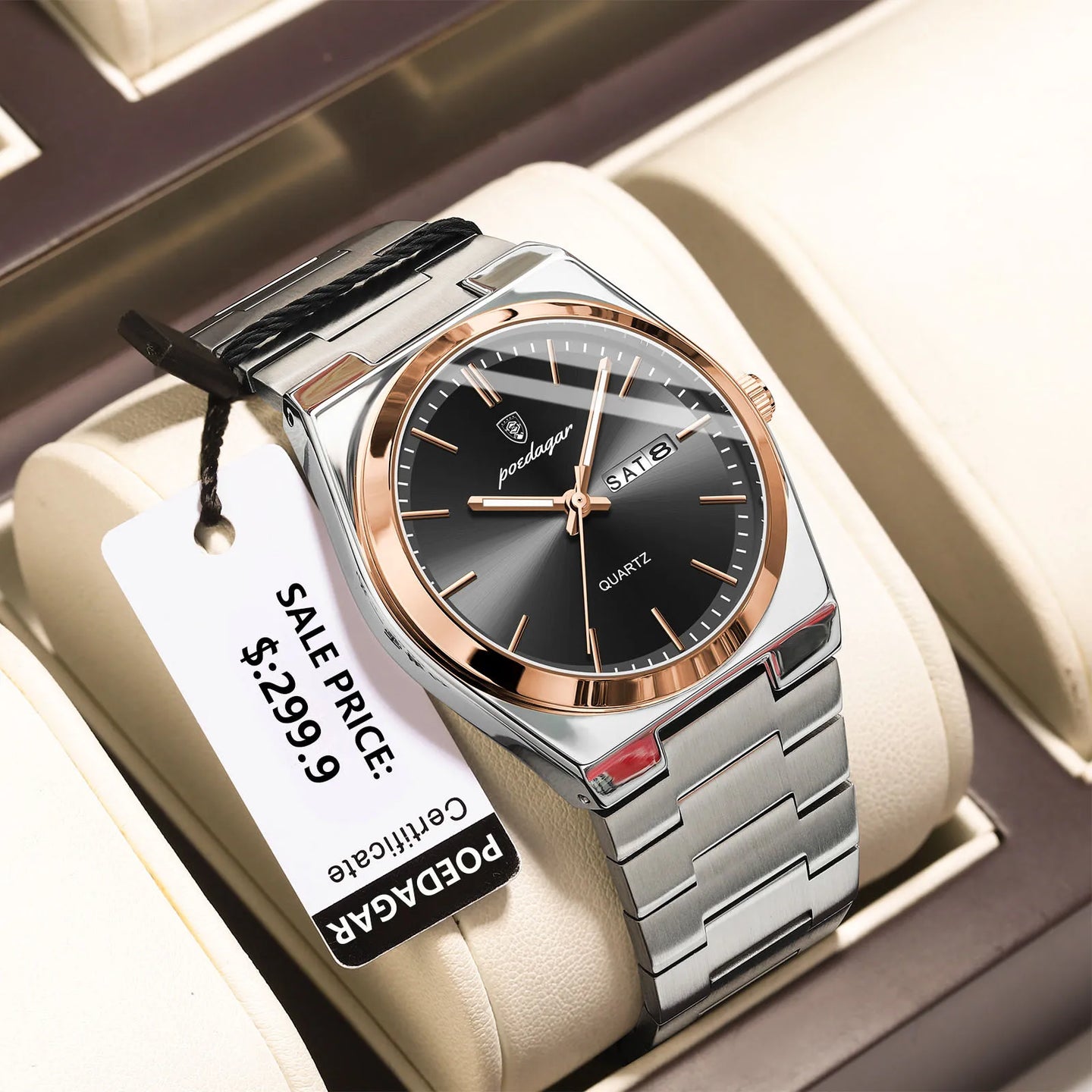 POEDAGAR High Quality Watches For Men Stainless Steel Waterproof Luminous Man Watch Date Week Luxury Business Quartz Men's Watch - IFINDALL