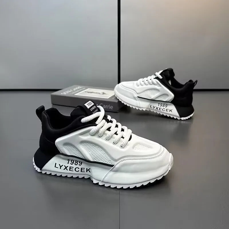 Chunky Sneaker Men Designer Cover Bottom Shoes Fashion Casual Microfiber Leather Upper Increased Internal Platform Board Shoes - IFINDALL
