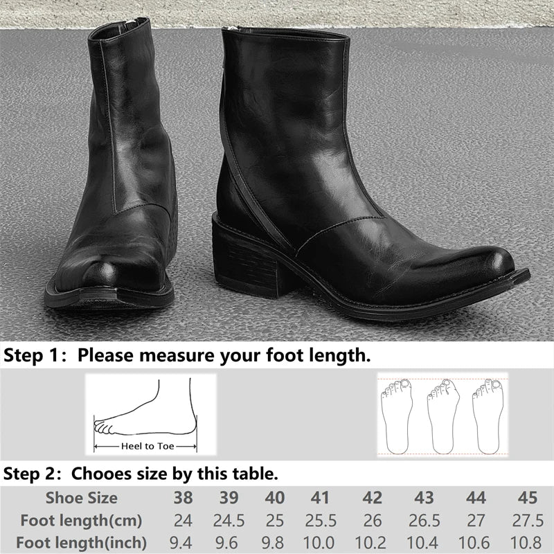 Leather Boots Men Brand British Style Comfortable Fashion Thick-Soled Wizard Ankle Boots - IFINDALL